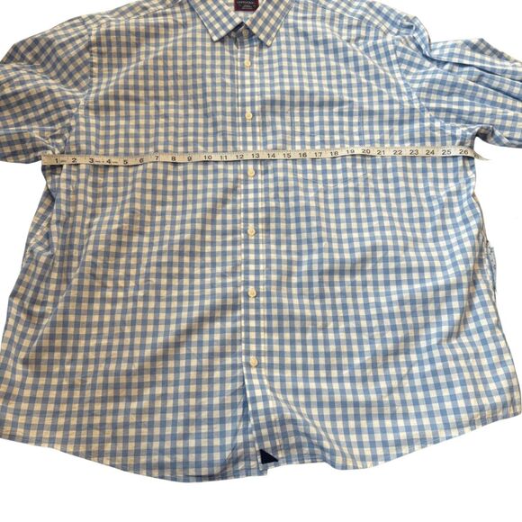 UNTUCKit Men's Camelo Gingham Classic Long Sleeve Button Up Shirt Blue Size XXXL - Picture 7 of 9